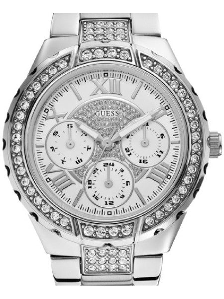  Shop Authentic Guess Viva Quartz Silver Dial Silver Steel Strap Watch For Women - W0111l1 - Luxxuri