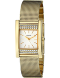 Guess Nouveau Diamonds Gold Dial Gold Mesh Bracelet Watch for Women - W0127L2