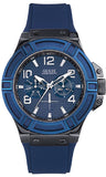  Shop Authentic Guess Rigor Analog Blue Dial Blue Rubber Strap Watch For Men - W0248G5 - Luxxuri