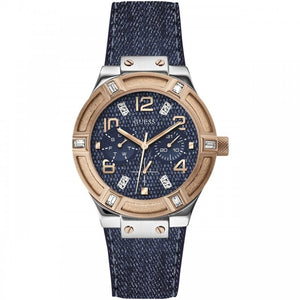  Shop Authentic Guess Jet Setter Analog Blue Dial Blue Denim Strap Watch For Women - W0289L1 - Luxxuri