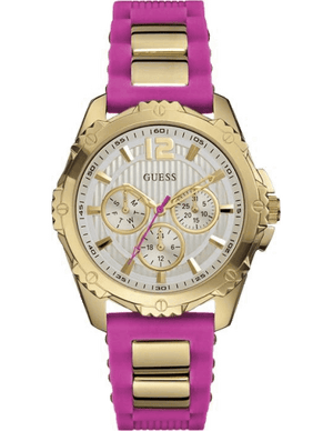  Shop Authentic Guess Intrepid White Dial Two Tone Silicon Strap Watch For Women - W0325L3 - Luxxuri