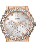  Shop Authentic Guess Dazzler Diamonds Silver Dial Rose Gold Steel Strap Watch for Women - W0335L3 - Luxxuri