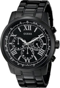 Guess Horizon Chronograph Black Dial Black Steel Strap Watch For Men - W0379G2