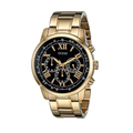 Guess Horizon Chronograph Black Dial Gold Steel Strap Watch For Men - W0379G4