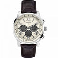  Shop Authentic Guess Chronograph Quartz White Dial Brown Leather Strap Watch For Men - W0380G1 - Luxxuri
