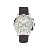  Shop Authentic Guess Horizon Chronograph White Dial Brown Leather Strap Watch For Men - W0380G2 - Luxxuri