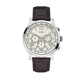  Shop Authentic Guess Horizon Chronograph White Dial Brown Leather Strap Watch For Men - W0380G2 - Luxxuri
