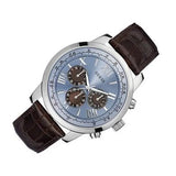 Shop Authentic Guess Horizon Chronograph Analog Blue Dial Brown Leather Strap Watch For Men - W0380G6 - Luxxuri