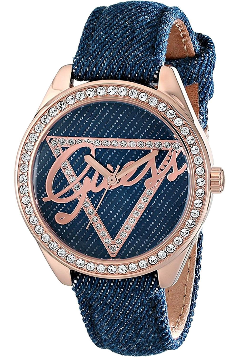  Shop Authentic Guess Little Flirt Quartz Blue Dial Blue Leather Strap Watch For Women - W0456L6 - Luxxuri