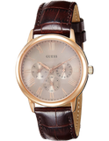  Shop Authentic Guess Wafer Quartz Beige Dial Brown Leather Strap Watch For Men - W0496G1 - Luxxuri