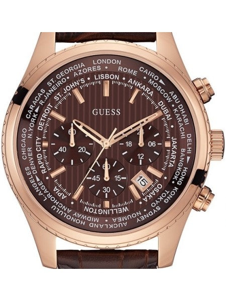  Shop Authentic Guess Pursuit Chronograph Brown Dial Brown Leather Strap Watch for Men - W0500G3 - Luxxuri