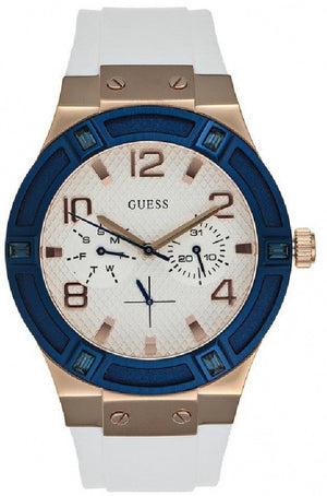  Shop Authentic Guess Jet Setter White Dial White Rubber Strap Watch for Women - W0564L1 - Luxxuri