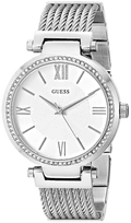 Guess Soho Silver DIal Stainless Steel Mesh Bracelet Watch For Women - W0638L1