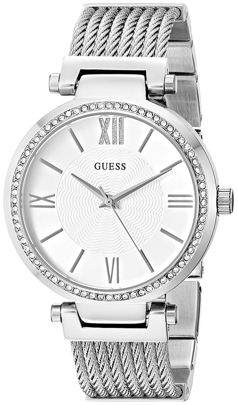  Shop Authentic Guess Soho Silver DIal Stainless Steel Mesh Bracelet Watch For Women - W0638L1 - Luxxuri