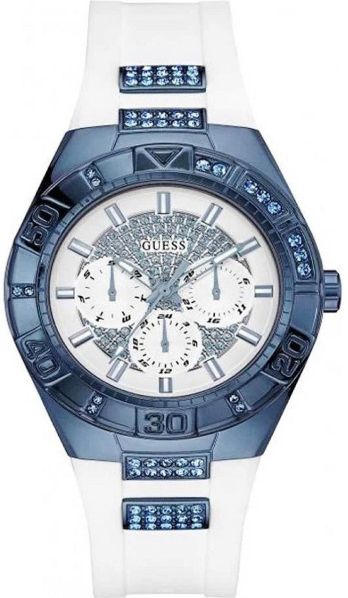  Shop Authentic Guess Luna Diamonds White Dial White Rubber Strap Watch for Women - W0653L2 - Luxxuri