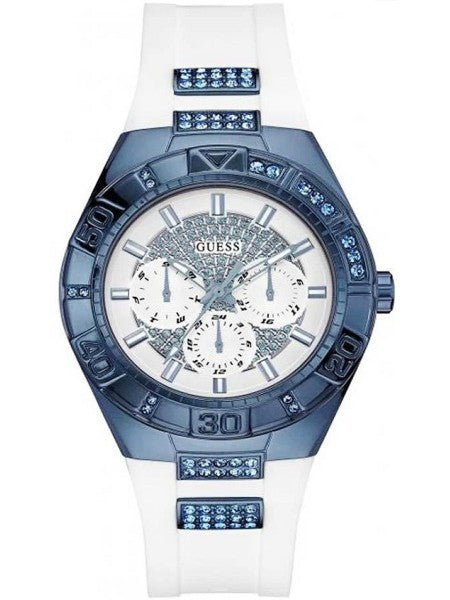  Shop Authentic Guess Luna Diamonds White Dial White Rubber Strap Watch for Women - W0653L2 - Luxxuri
