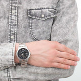  Shop Authentic Guess Atlas Chronograph Black Dial Silver Steel Strap Watch For Men - W0668G3 - Luxxuri