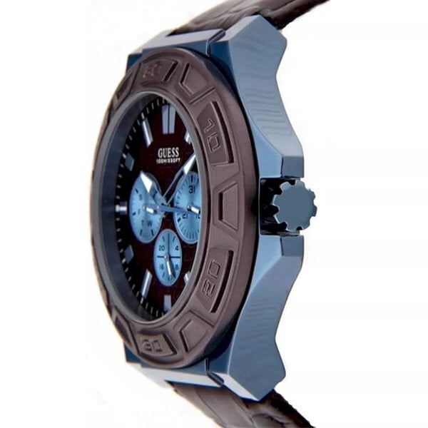  Shop Authentic Guess Force Quartz Brown Dial Brown Leather Strap Watch For Men - W0674G5 - Luxxuri