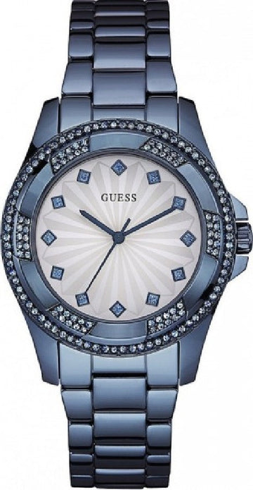  Shop Authentic Guess Pinwheel Analog Silver Dial Blue Steel Strap Watch for Women - W0702L1 - Luxxuri