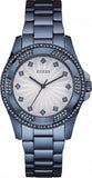  Shop Authentic Guess Pinwheel Analog Silver Dial Blue Steel Strap Watch for Women - W0702L1 - Luxxuri