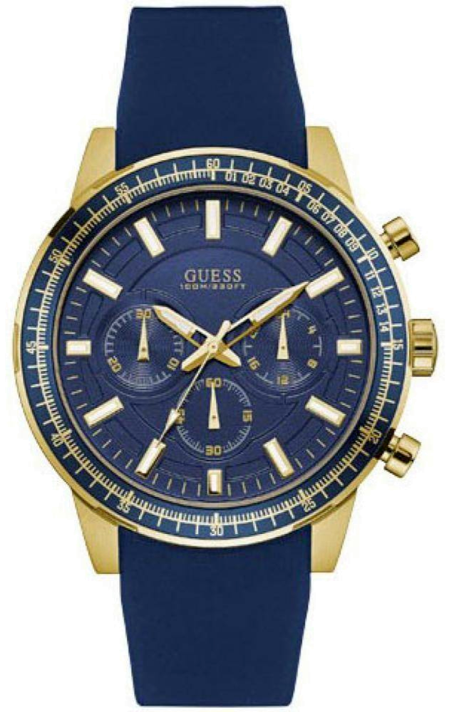  Shop Authentic Guess Fuel Chronograph Blue Dial Blue Rubber Strap Watch for Men - W0802G2 - Luxxuri
