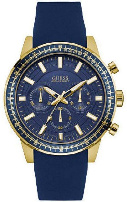  Shop Authentic Guess Fuel Chronograph Blue Dial Blue Rubber Strap Watch for Men - W0802G2 - Luxxuri