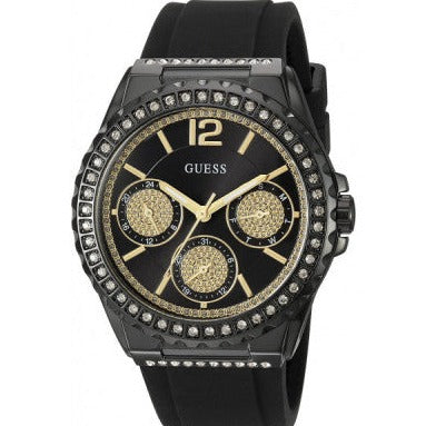  Shop Authentic Guess Starlight Black Dial Black Rubber Strap Watch for Women - W0846L1 - Luxxuri
