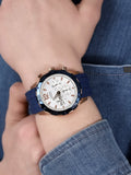  Shop Authentic Guess Caliber Chronograph White Dial Blue Silicone Strap Watch for Men - W0864G5 - Luxxuri