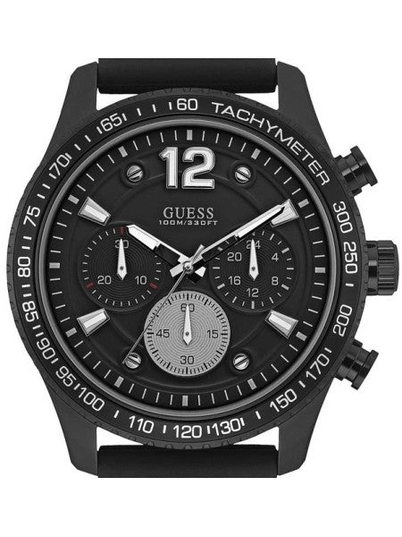  Shop Authentic Guess Fleet Chronograph Black Dial Black Rubber Strap Watch for Men - W0971G1 - Luxxuri