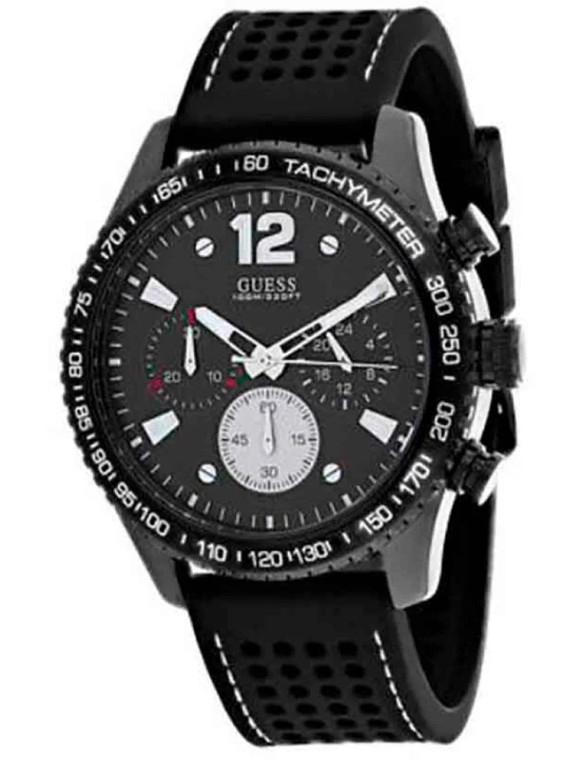  Shop Authentic Guess Fleet Chronograph Black Dial Black Rubber Strap Watch for Men - W0971G1 - Luxxuri