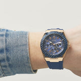  Shop Authentic Guess Legacy Blue Dial Blue Silicone Strap Watch For Men - W1049G2 - Luxxuri