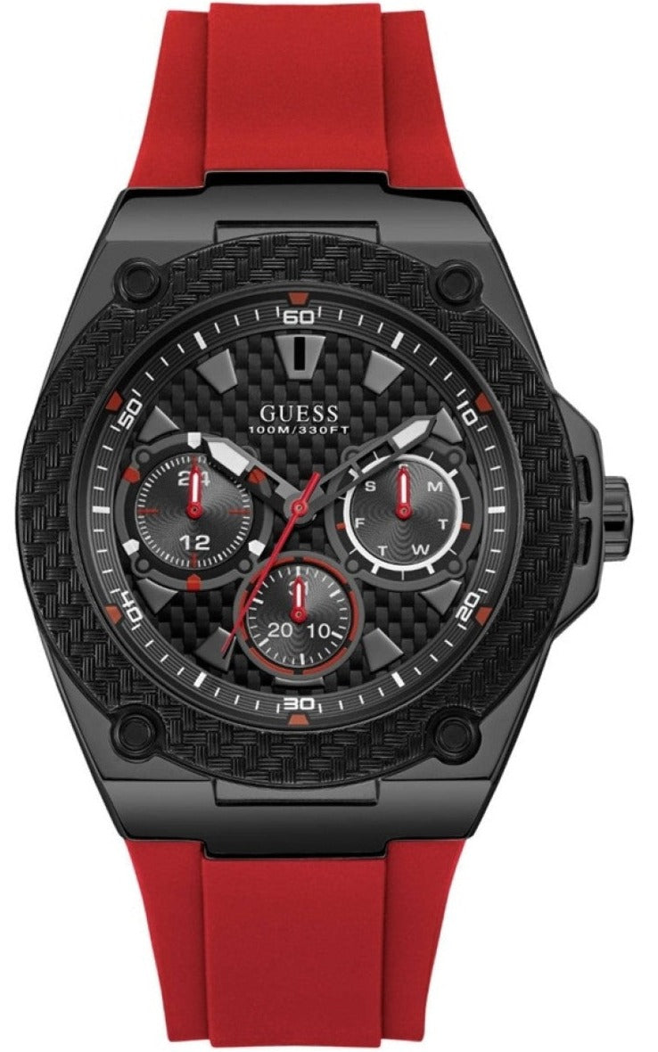  Shop Authentic Guess Legacy Black Dial Red Silicone Strap Watch for Men - W1049G6 - Luxxuri