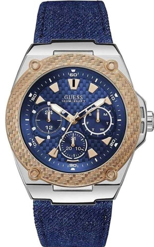  Shop Authentic Guess Legacy Analog Blue Dial Blue Denim Strap Watch for Men - W1058G1 - Luxxuri