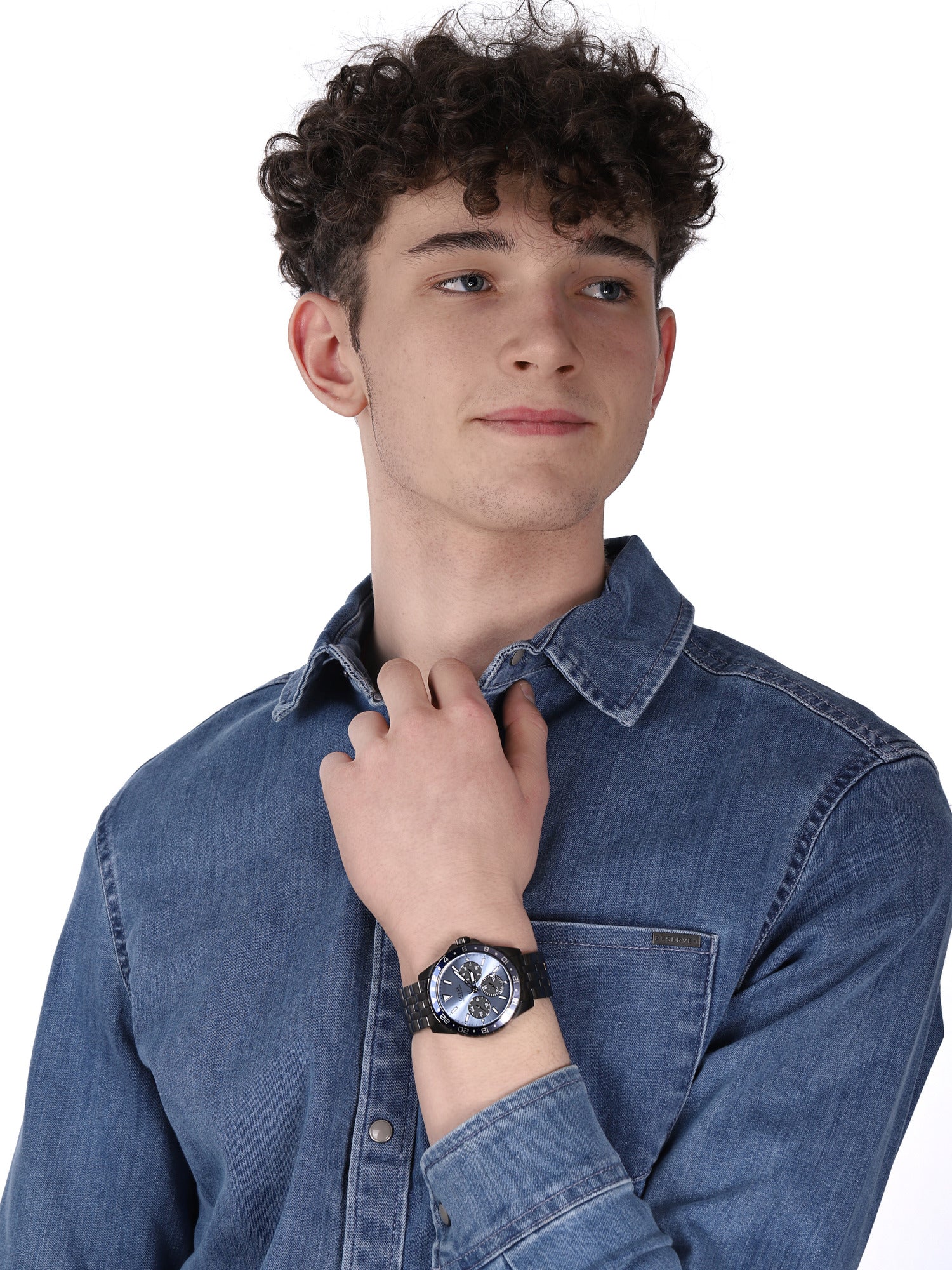  Shop Authentic Guess Odyssey Quartz Blue Dial Gunmetal Steel Strap Watch For Men - W1107G5 - Luxxuri