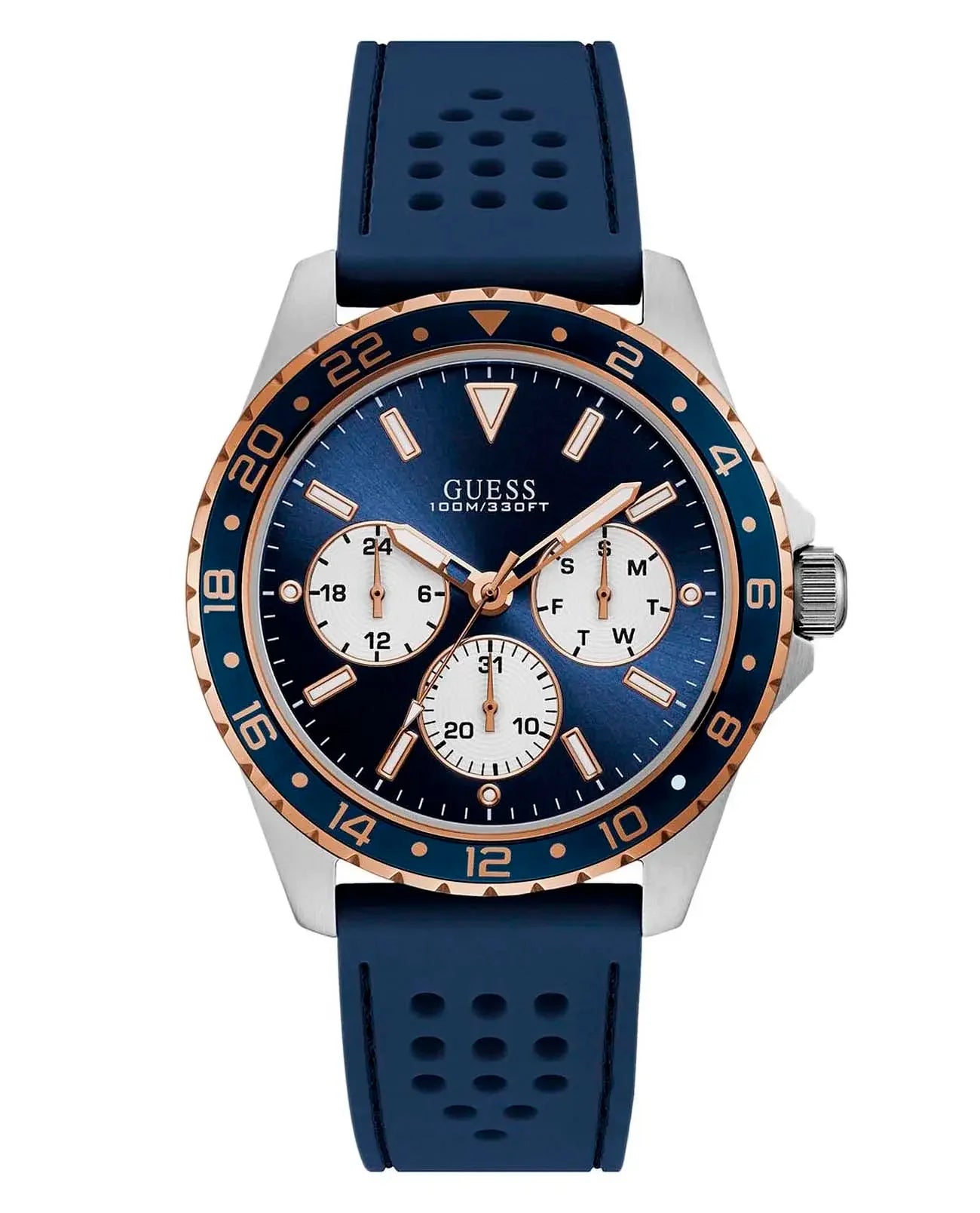  Shop Authentic Guess Odyssey Multifunction Blue Dial Blue Rubber Strap Watch For Men - W1108G4 - Luxxuri