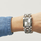  Shop Authentic Guess Mod Heavy Metal Silver Dial Silver Steel Strap Watch For Women - W1117L1 - Luxxuri