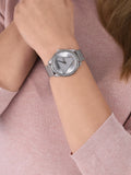  Shop Authentic Guess Tri Glitz Quartz Silver Dial Silver Mesh Bracelet Watch For Women - W1142L1 - Luxxuri