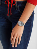  Shop Authentic Guess Tri Glitz Quartz Silver Dial Silver Mesh Bracelet Watch For Women - W1142L1 - Luxxuri