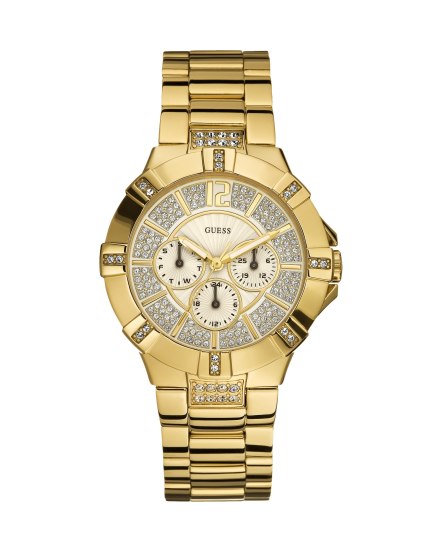  Shop Authentic Guess Vista Diamonds Gold Dial Gold Steel Strap Watch for Women - W13573L1 - Luxxuri