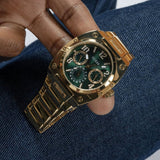  Shop Authentic Guess Trend Analog Green Dial Gold Steel Strap Watch For Men - GW0624G2 - Luxxuri