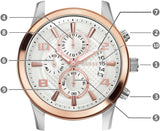  Shop Authentic Guess Exec Chronograph White Dial Two Tone Steel Strap Watch for Men - W0075G2 - Luxxuri