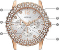  Shop Authentic Guess Dazzler Diamonds Silver Dial Rose Gold Steel Strap Watch for Women - W0335L3 - Luxxuri
