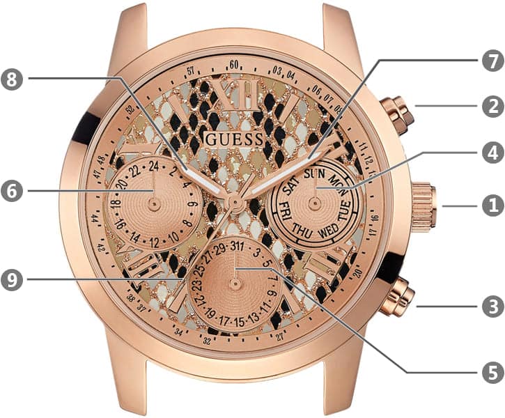  Shop Authentic Guess Mini Sunrise Quartz Rose Gold Dial Rose Gold Steel Strap Watch For Women - W0448L9 - Luxxuri