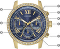  Shop Authentic Guess Sunrise Blue Dial with Diamonds Blue Rubber Strap Watch For Women - W0616L2 - Luxxuri