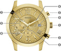  Shop Authentic Guess Atlas Chronograph Gold Dial Gold Steel Strap Watch For Men - W0668G4 - Luxxuri