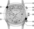  Shop Authentic Guess Atlas Chronograph Silver Dial Silver Steel Strap Watch For Men - W0668G7 - Luxxuri