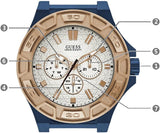  Shop Authentic Guess Force Multi Function White Dial Blue Leather Strap Watch For Men - W0674G7 - Luxxuri