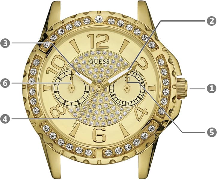  Shop Authentic Guess Sassy Analog Quartz Gold Dial Gold Steel Strap Watch For Women - W0705L2 - Luxxuri