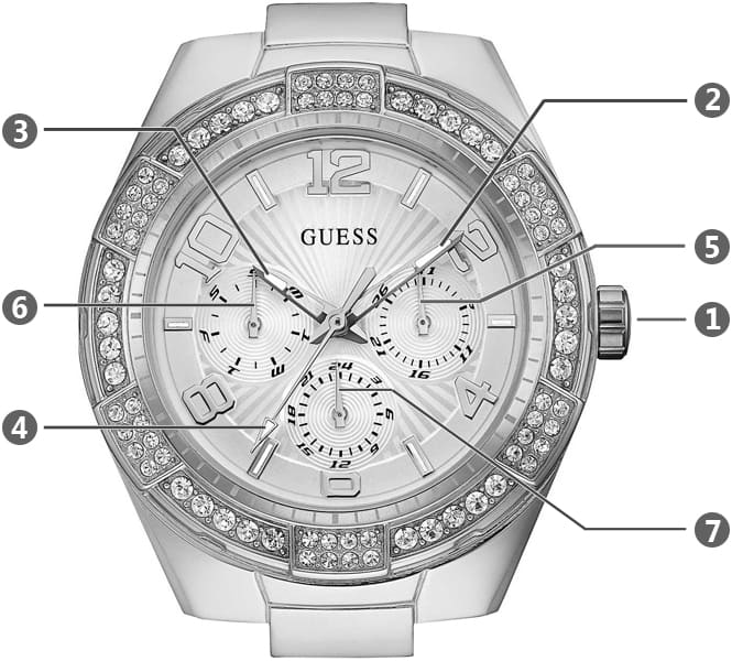  Shop Authentic Guess Luna Diamonds Silver Dial Silver Steel Strap Watch for Women - W0729L1 - Luxxuri