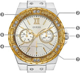  Shop Authentic Guess Limelight Quartz Silver Dial White Leather Strap Watch For Women - W0775l8 - Luxxuri